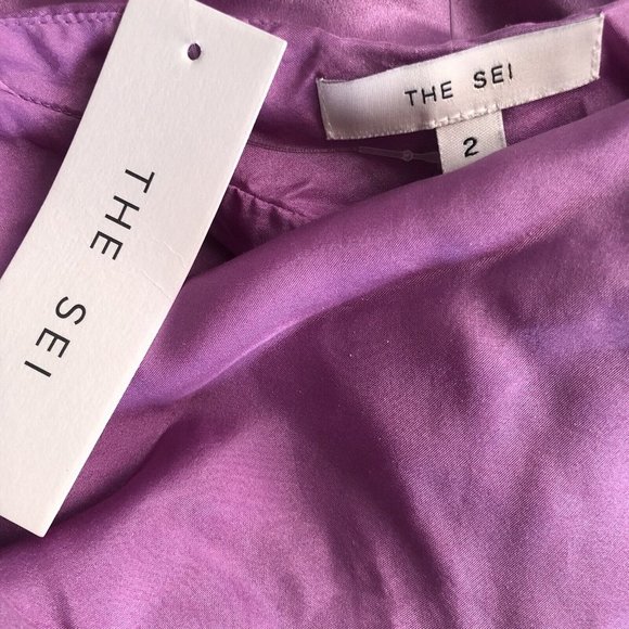 The Sei Strappy Gathered Dress in Lilac Purple 2 New Womens Maxi Long Dress - Picture 10 of 16